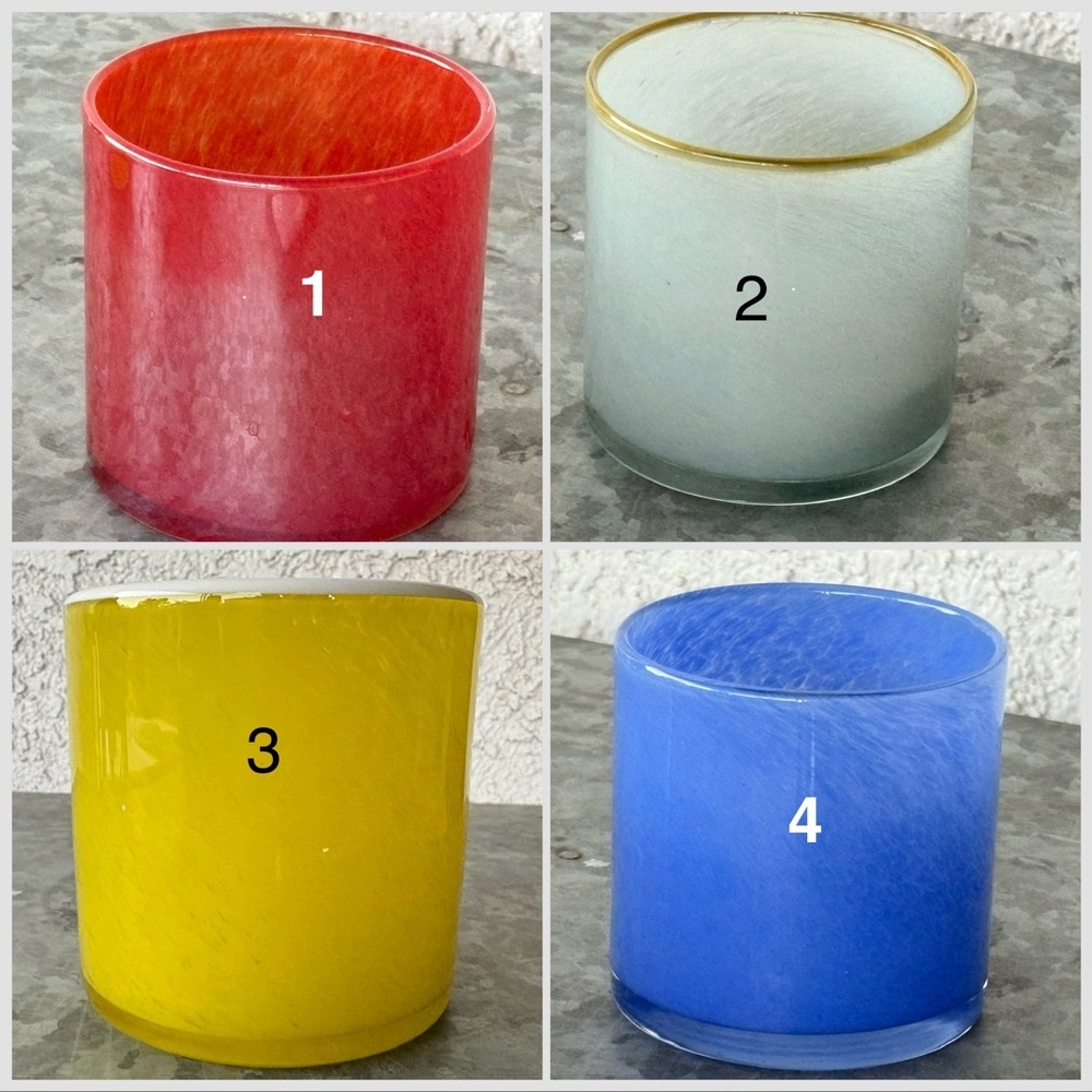 ONE - LAFCO hand blown empty‎ candle glass assorted colors EUC - Picture 3 of 6